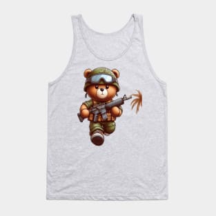 Army cartoon bear Tank Top